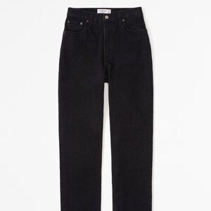 Abercrombie & Fitch Curve Love Ultra High Rise 90s Straight Jean (Black) (29/8R)